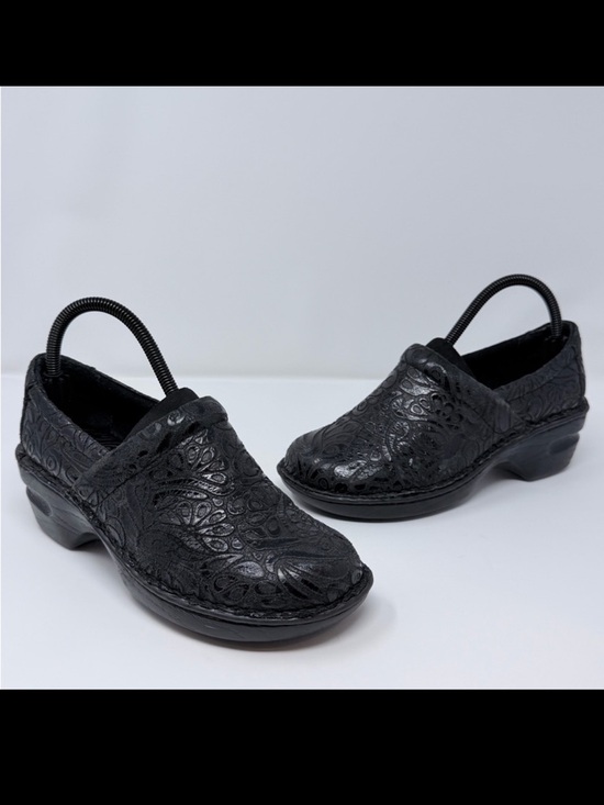 b.o.c. Shoes - BOC Born Concept Leather Clogs Black Tooled Slip On Comfort Shoes Size 7M